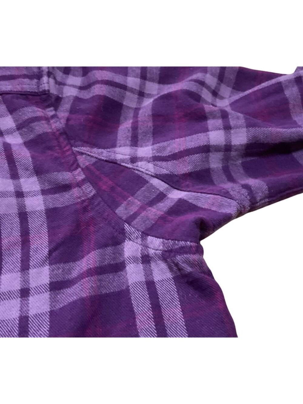 Duluth Trading Co Womens Medium Purple & Red Plaid Button-Up Flannel Shirts - Picture 8 of 8